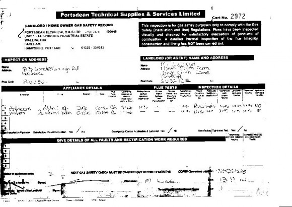 Gas certificate