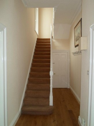 Hallway with oak flooring
