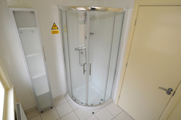 modern shower providing hot water 24/7 via a gas combination boiler